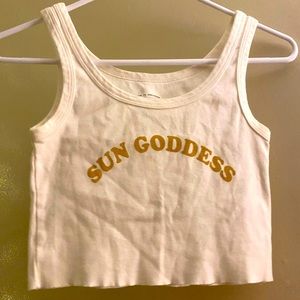 Billabong cropped tank top, sun goddess, size small. NWOT